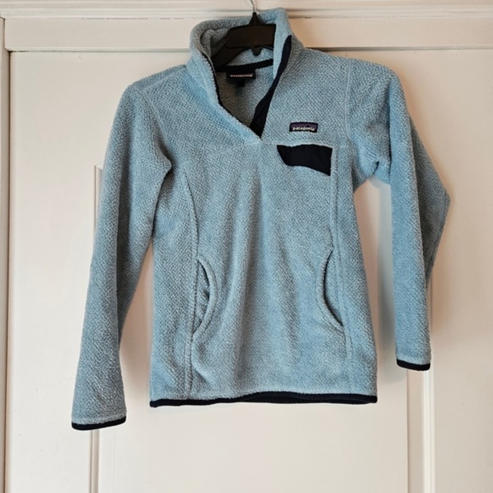 Patagonia Quarter Snap Fleece Sweatshirt Blue Womens XS Pullover Gorpcore Hiking